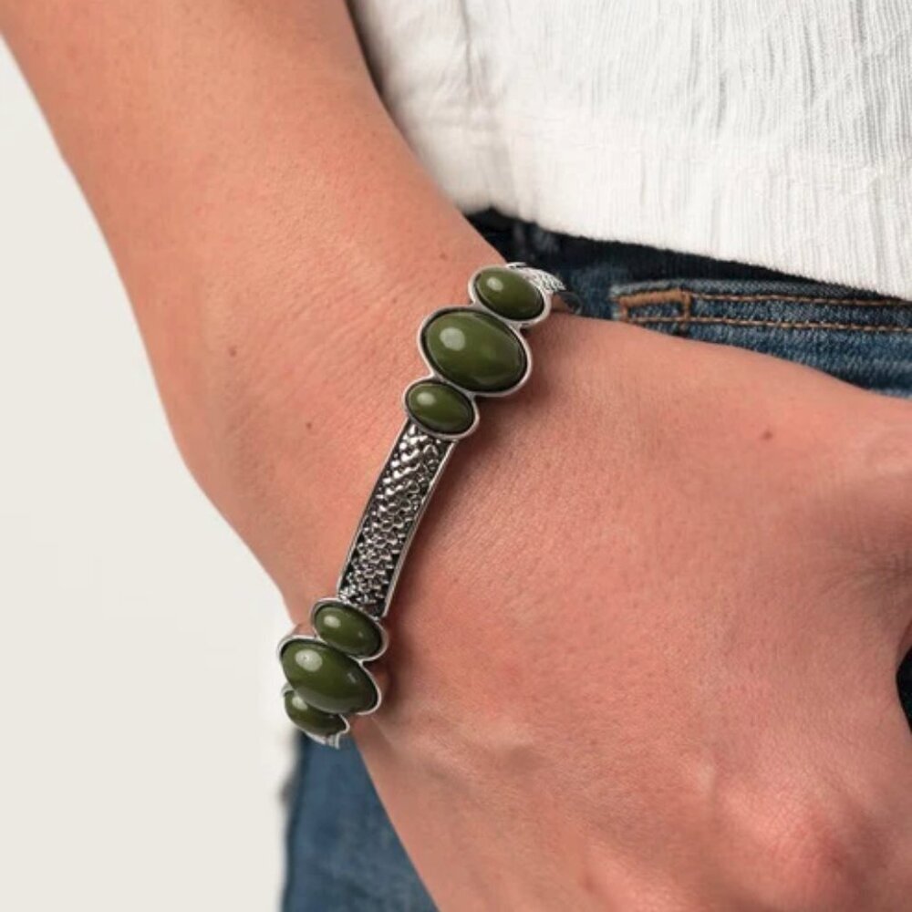 Paparazzi Jewelry - Instant Zen - Green Bracelet - Vintage